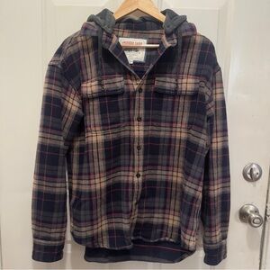 American Eagle Outfitters Men's Plaid Jacket - Navy and Tan